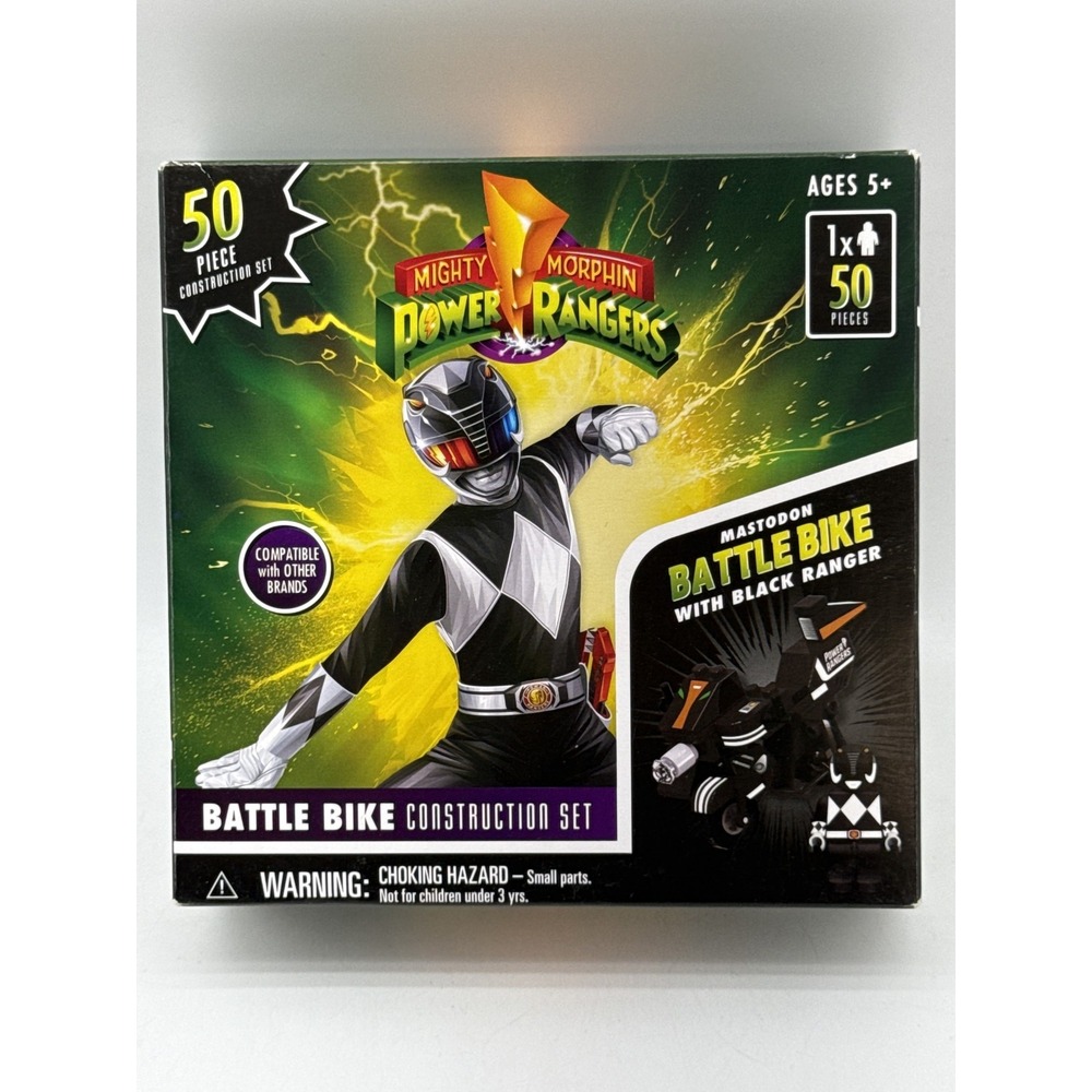 Mighty Morphin Power Rangers Black Ranger Black Battle Bike Construction Set